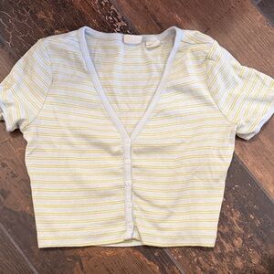 Levi's Yellow and White Striped Knit size medium
